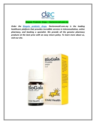 Biogaia Probiotic Drops | Doctoroncall.com.my