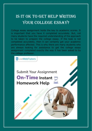 Is It Ok To Get Help Writing Your College Essay