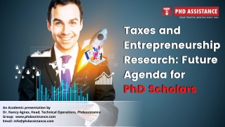 Taxes and Entrepreneurship Research Future Agenda for PhD Scholars - Phdassistance