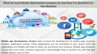 What Do Social Media Optimization Company Do And How It Is Beneficial For Your Business