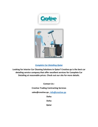 Complete Car Detailing Qatar | Crestive.qa