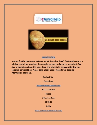Aquarius Rising | Eastrohelp.com