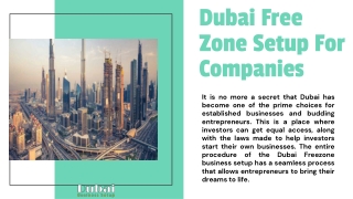 Professional Experts of Free Zone Business Setup in Dubai