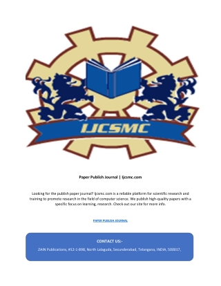 Paper Publish Journal | Ijcsmc.com