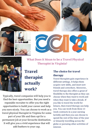 Best Service of Travel Physical Therapist in Virginia