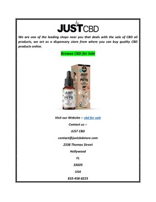 Browse CBD for Sale