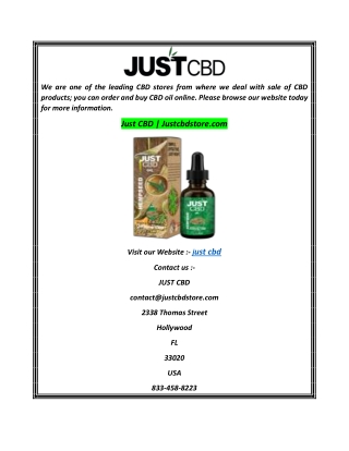 Just CBD  Justcbdstore.com