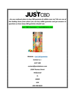 Just CBD Gummies  Justcbdstore.com