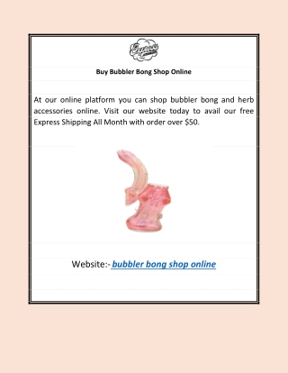 Buy Bubbler Bong Shop Online