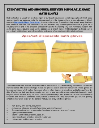 Enjoy Better and Smoother Skin with Disposable Magic Bath Gloves