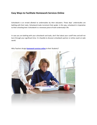 Easy Ways to Facilitate Homework Services Online