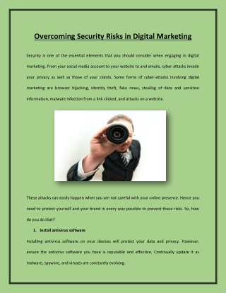 Overcoming security risks in digital marketing