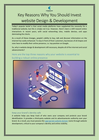 Key Reasons Why You Should Invest website Design