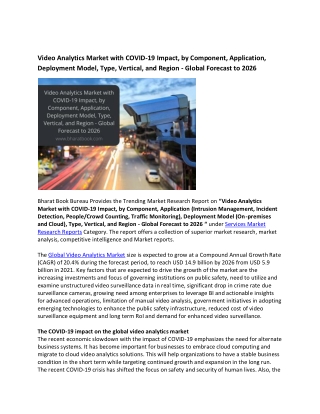 Global Video Analytics Market Research Report 2021-2026