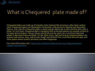 What is Chequered  plate made of