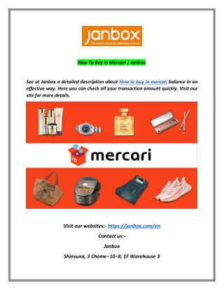 How To Buy In Mercari | Janbox