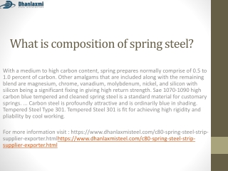 What is composition of spring steel