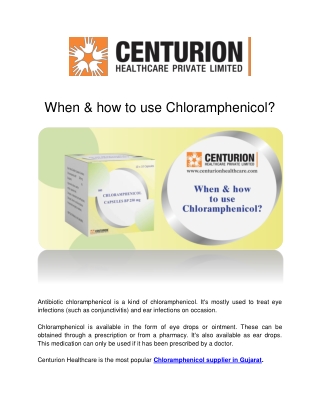 When & how to use Chloramphenicol (1)