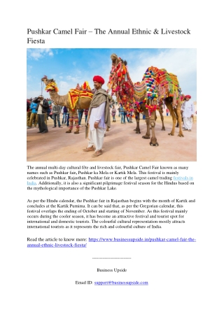 Pushkar Camel Fair