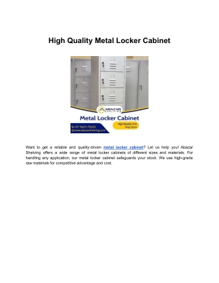 High Quality Metal Locker Cabinet