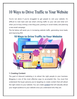 10 Ways to Drive Traffic to Your Website