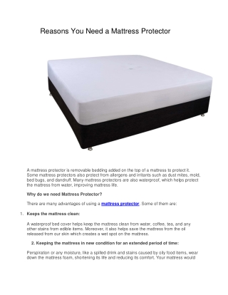 Reasons You Need a Mattress Protector