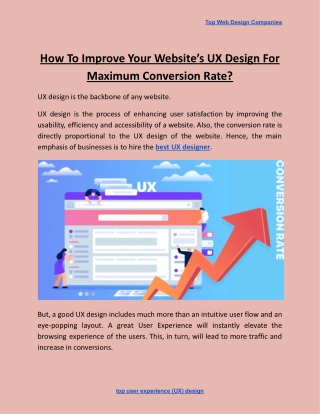 How To Improve Your Website’s UX Design For Maximum Conversion Rate