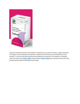 Teefavir tablet