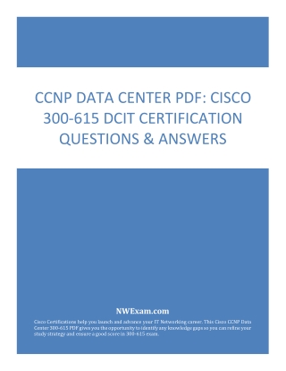 CCNP Data Center PDF: Cisco 300-615 DCIT Certification Questions & Answers