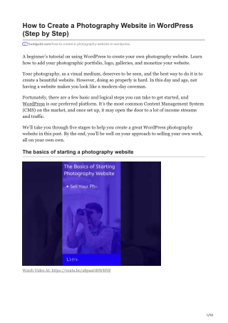 How to Create a Photography Website in WordPress Step by Step?