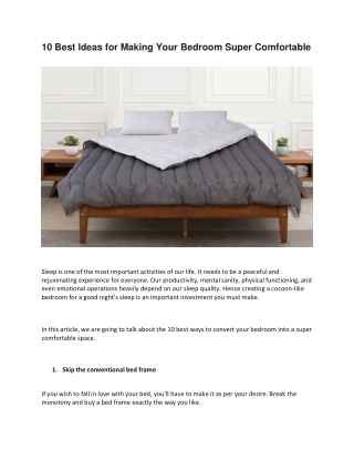 Ten Best Ideas for Making Your Bedroom Super Comfortable