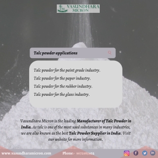 Talc powder manufacturer and supplier in India  Vasundhara Micron  (1)