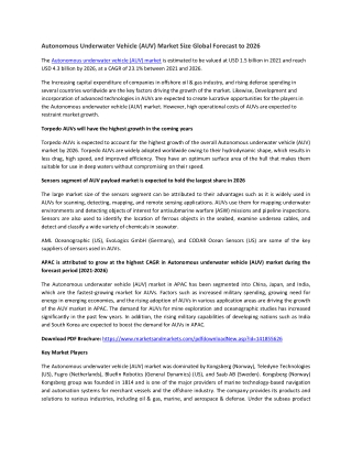Autonomous Underwater Vehicle (AUV) Market