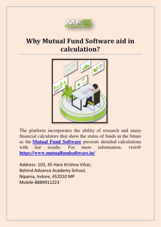 Why Mutual Fund Software aid in calculation