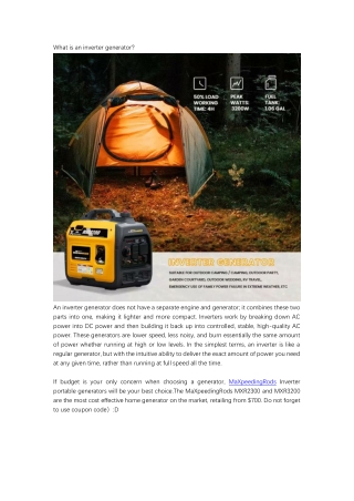 what are inverter generators