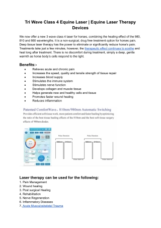 Tri Wave Class 4 Equine Laser _ Equine Laser Therapy Devices