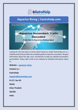 Aquarius Rising | Eastrohelp.com