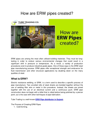 How are ERW pipes created?