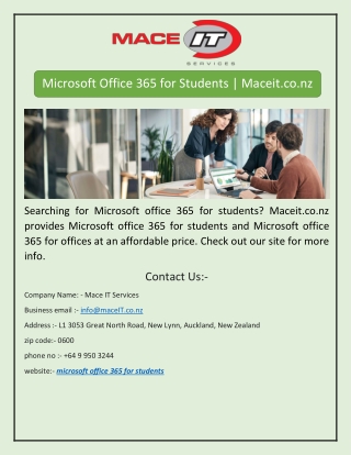 Microsoft Office 365 for Students | Maceit.co.nz