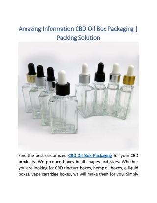 CBD Oil Box Packaging