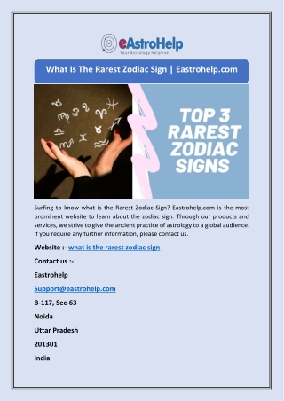 What Is The Rarest Zodiac Sign | Eastrohelp.com