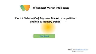 Electric Vehicle (Car) Polymers Market Report Forecast to 2027