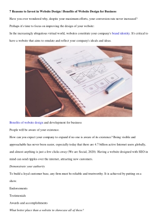 7 Reasons to Invest in Website Design