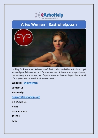 Aries Woman | Eastrohelp.com