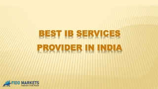 Best IB Service Provider in India | FIDO MARKETS