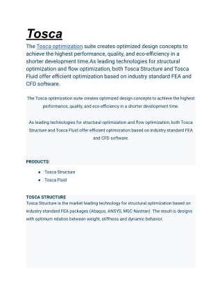 Tosca Optimization- VIAS3D