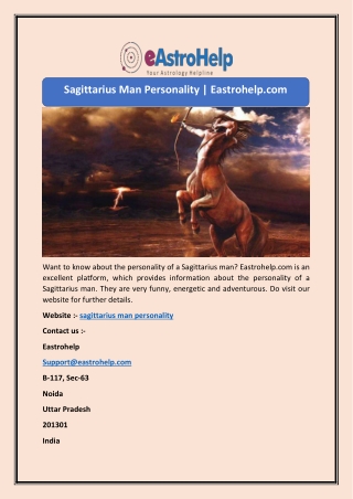 Sagittarius Man Personality | Eastrohelp.com