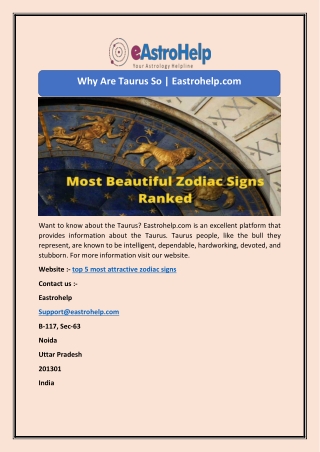 Why Are Taurus So | Eastrohelp.com