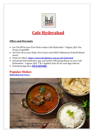 5% Off - Cafe Hyderabad Indian Restaurant Taigum, QLD