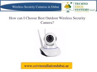 How can I Choose Best Outdoor Wireless Security Camera?